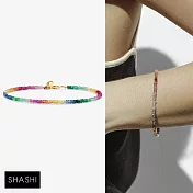 SHASHI 紐約品牌 Natasha 天然彩寶手鍊 微顆粒款 綠碧璽X藍碧璽X黃碧璽X粉紅碧璽手鍊