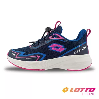【LOTTO 義大利】童鞋 氫雷 LITE210 輕量跑鞋- 21cm 深藍/粉