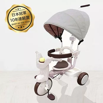 【U】日本iimo - 有蓬兒童折疊三輪車  白色