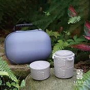 【陸寶LOHAS】力爭上游旅行組 一壺一杯+茶葉罐 雙層便攜包 加倍安全　 如意灰
