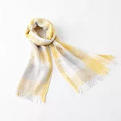 今治時尚格紋圍巾 - 黃彩