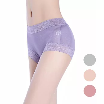 洛納斯Tunellus 100%天然蠶絲磁電石墨烯女內褲(2件組) -M 紫色