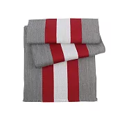 BALLY 紅白條紋及格紋雙面可用羊毛圍巾 (灰色)