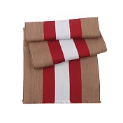 BALLY 紅白條紋及格紋雙面可用羊毛圍巾 (沙色)
