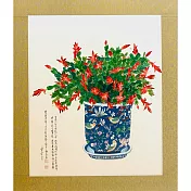 【玲廊滿藝】馬靜志 Ching Ma-紅花綠葉藍白瓷89x76cm