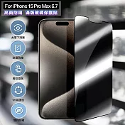 ACEICE for iPhone 15 Pro Max 6.7吋 亮面防窺滿版玻璃保護貼-黑