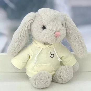 帕菲寶貝 PuffyPals 衛衣兔掛件 15cm絨毛玩具 黃色