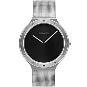 OBAKU 簡單生活米蘭時尚腕錶-銀X黑