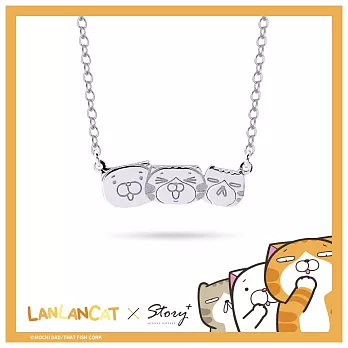 STORY 故事銀飾-白爛貓卡片銀飾系列-LanLanCat友情萬歲純銀項鍊 正常16吋