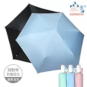 【雨之情】防曬輕收貓印自動傘  藍色