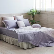 【麗塔寢飾】60支紗精梳棉 單人床包涼被三件組 朵朵奶昔 芋紫+淺芋