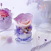 【Floral M】法式雙色玫瑰永生香氛擴香花 香榭紫（贈送5ml香氛油）