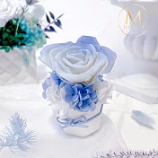 【Floral M】法式雙色玫瑰永生香氛擴香花 地中海藍（贈送5ml香氛油）