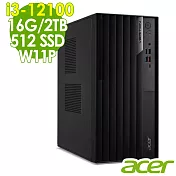 Acer Veriton VM4690G 雙碟商用電腦(i3-12100/16G/2TB+512G SSD/W11P)