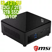 MSI CUBI 迷你電腦 (i3-1215U/32G/2TB+2TB SSD/W10P)