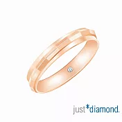 【Just Diamond】18K玫瑰金鑽石戒指 真愛約定 對戒_(寬)男戒(港圍) 18 玫瑰金