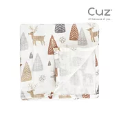 Cuz 土耳其有機綿紗布巾-2入(35x35cm) 珍珠馴鹿
