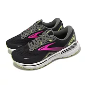 Brooks 慢跑鞋 Adrenaline GTS 23 D 寬楦 女鞋 黑 粉紅 運動鞋 腎上腺素 1203811D037