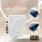 Wephone 10000mAh 七合一無線充電行動電源 Magsafe磁吸/自帶線/支架 (純淨白)