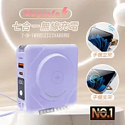 Wephone 10000mAh 七合一無線充電行動電源 Magsafe磁吸/自帶線/支架 (浪漫紫)
