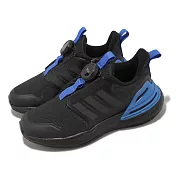 adidas 童鞋 RapidaSport Boa K 中童 小朋友 防潑水 黑 藍 運動鞋 快速綁帶 IF0371