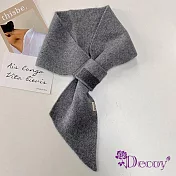 【Decoy】幾何小耳朵＊交叉懶人保暖圍巾/ 灰