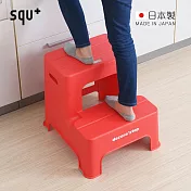 【日本squ+】Decora step日製防滑二階登高階梯椅(高45cm)- 紅