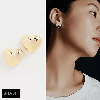 SHASHI 紐約品牌 LUCY 立體愛心耳環 經典金色愛心耳環