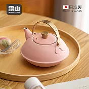 【日本霜山】日本製304不鏽鋼急須茶壺(附濾茶網)-600ml- 粉紅烤漆款