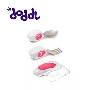 doddl 英國 人體工學嬰幼兒學習餐具3件組 - 草莓紅