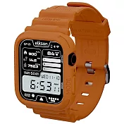 Elkson Apple Watch 9/8/7/6/5/4/SE Quattro Pro柔韌透氣耐磨TPU一體成形軍規錶帶(44/45mm) -愛馬橘