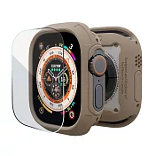 加拿大elkson Apple Watch Ultra 1-2 49mm Quattro Max軍規保護殼+保護貼套組(附貼膜神器) 沙色
