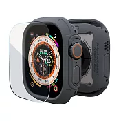 加拿大elkson Apple Watch Ultra 1-2 49mm Quattro Max軍規保護殼+保護貼套組(附貼膜神器) 鯊魚灰