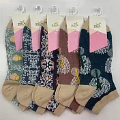 【Wonderland】宮廷風復古文藝棉質短襪/踝襪/女襪(5雙) FREE 隨機.含重覆色