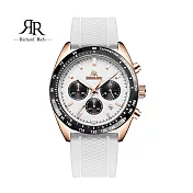 【Richard Rich】RR 星際霸主系列 玫金殼白面計時三眼矽膠熊貓錶
