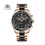 【Richard Rich】 RR 星際霸主系列 玫黑帶黑面計時三眼陶瓷圈隕石面不鏽鋼腕錶
