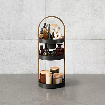 《Umbra》Bellwood 3層曲木化妝品收納架(墨黑) | 浴室收納架 瓶罐置物架