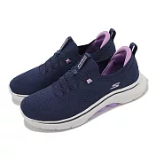 Skechers 休閒鞋 Go Walk 7-Abie 女鞋 深藍 紫 健走鞋 緩震 套入式 針織 125225NVLV