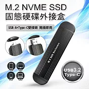 M.2 NVME SSD 固態硬碟外接盒(USB-A+Type-C 雙接頭) 手機 平板 電腦皆可使用