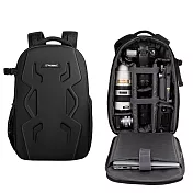 【Prowell】兩機多鏡EVA硬殼相機後背包 一機多鏡+無人機攝影背包 專業攝影背包 單眼相機後背包 WIN-23018 贈送防雨罩 黑色