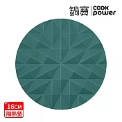【CookPower 鍋寶】矽膠隔熱墊16cm(多色任選) 綠色