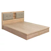 IDEA-MIT寢室傢俱標準雙人兩件組-床頭+床底 暖棕原木
