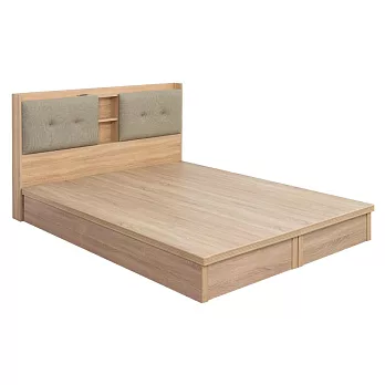 IDEA-MIT寢室傢俱標準雙人兩件組-床頭+床底 暖棕原木