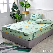義大利La Belle《侏儸紀帝國-綠》加大海島針織床包枕套組