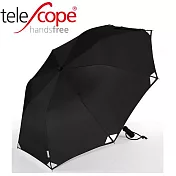 長毛象-德國[EuroSCHIRM] 全世界最強雨傘品牌 TELESCOPE HANDSFREE / 免持健行傘-小 (黑-反光)