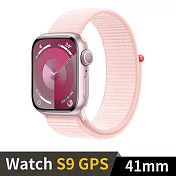 Apple Watch S9 GPS 41mm 鋁金屬錶殼搭配運動型錶環 (粉紅鋁淡粉錶環)