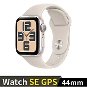 Apple Watch SE GPS 44mm 鋁金屬錶殼搭配運動型錶帶 (星光鋁星光錶帶(S/M))