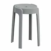 【好氣氛家居】繽紛亮色可疊放造型塑膠椅-四入組(七色可選) 灰色