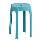 【好氣氛家居】繽紛亮色可疊放造型塑膠椅-六入組(七色可選) 藍色