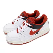 Nike 休閒鞋 Full Force Low Mystic Red 男鞋 白 紅 復古 皮革 低筒 FB1362-102